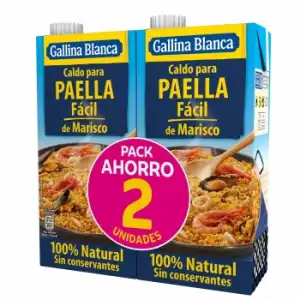 Caldo para paella fácil Gallina Blanca sin gluen pack de 2 briks de 1 l.