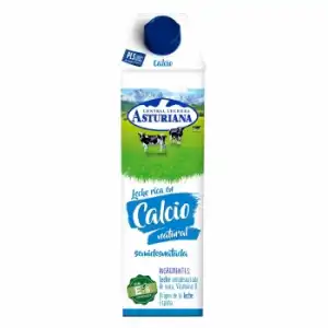 Leche semidesnatada con calcio Central Lechera Asturiana brik 1 l.