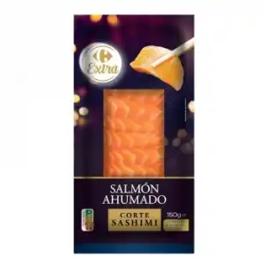 Salmón ahumado cortado en lonchas tipo sashimi Carrefour 150 g