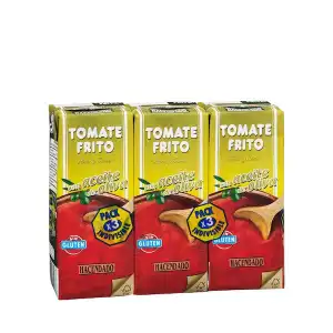 Tomate frito Hacendado con aceite de oliva 3 mini bricks X 0.21 kg