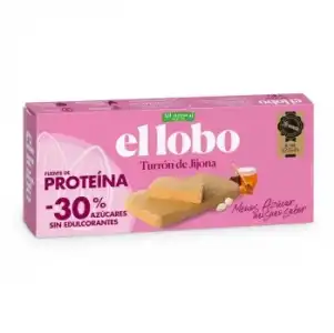 Turrón de Jijona alto en protenía -30% menos azúcar El Lobo sin gluten 200 g.