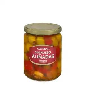 Aceitunas manzanilla aliñadas Hacendado sin hueso Tarro 0.42 kg