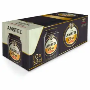Cerveza tostada Amstel Oro pack 10 latas 33 cl.