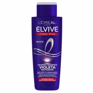 Champú violeta matizador para el pelo con mechas, rubio, decolorado o gris Color Vive L'Oréal-Elvive 200 ml.