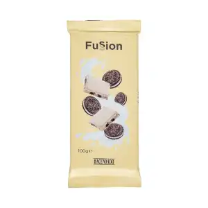 Chocolate blanco Fussion Hacendado galletas al cacao Tableta 0.1 kg