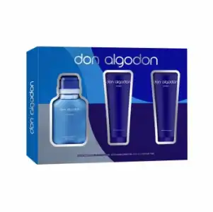 Estuche Don Algodón: colonia 100 ml, after shave 75 ml y gel de ducha 75 ml.