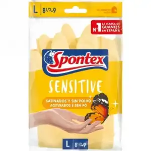 Guantes Reutilizables Vinilo SPONTEX Sensitive Talla 8