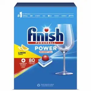 Lavavajillas a máquina en pastillas limón Power Essential Finish Powerball 80 ud.