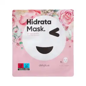 Mascarilla facial Hidrata Mask Deliplus con agua de rosas Paquete 1 ud