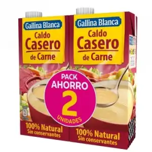 Caldo casero de carne Gallina Blanca sin gluten 2 briks de 1 l.