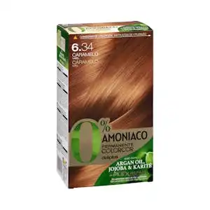 Coloración permanente 6.34 caramelo miel Deliplus 0% amoníaco Caja 1 ud