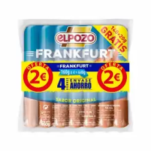 Salchichas Frankfurt El Pozo pack de 4 unidades 170 g