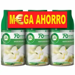 Ambientador automático Fresh Matic fragancia white bouquet recambio Air Wick 3 ud.