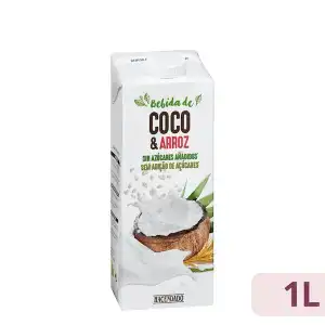 Bebida de coco y arroz sin azúcares añadidos Hacendado Brick 1 L