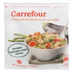 Braseado Verduras con gambas Carrefour 450 g.