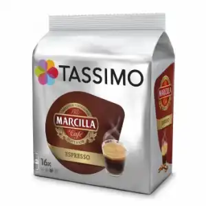Café espresso en cápsulas Marcilla Tassimo 16 unidades de 7,4 g.