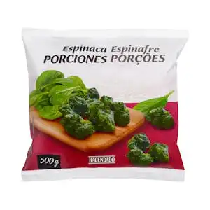 Espinacas en porciones Hacendado ultracongeladas