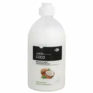 Jabón de manos coco Carrefour 500 ml.