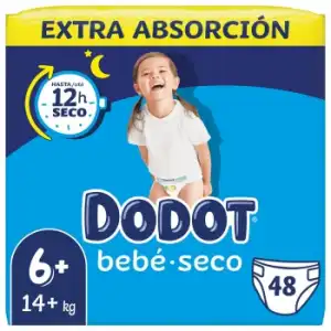 Pañales Dodot bebé-Seco extra absorción T6+ (+14 kg.) 48 ud.