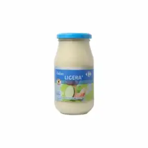 Salsa ligera con aceite de girasol Carrefour tarro 450 ml.