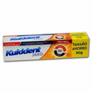 Crema adhesiva para dentaduras postizas Pro Doble Acción Kukident 60 g.