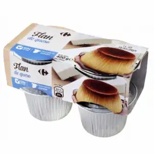 Flan de queso Carrefour sin gluten pack de 4 unidades de 100 g.