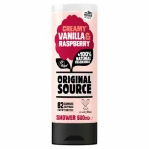 Gel de ducha vainilla y frambuesa Original Source 500 ml.