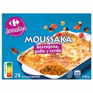 Moussaka berenjena, pollo y cerdo Sensation Carrefour 500 g.