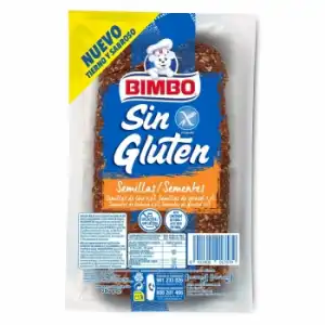 Pan de molde con semillas Bimbo sin gluten sin lactosa 280 g.