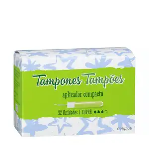 Tampones súper Deliplus con aplicador compacto Caja 1 ud