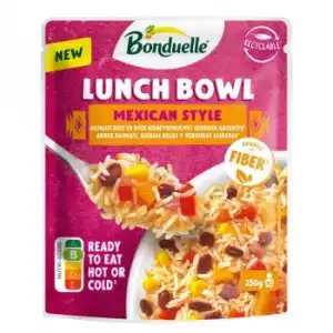 Alubias rojas con arroz y verduras aliñadas Lunch Bowl Mexican Bonduelle doy pack 250 g.