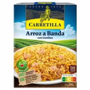 Arroz a banda con gambas Carretilla sin gluten sin aceite de palma 250 g.