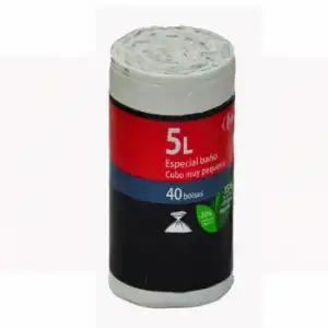 Bolsa de Basura especial Baño CARREFOUR 5L 40 ud 33x35 cm