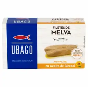 Filetes de melva en aceite de girasol Ubago 85 g.