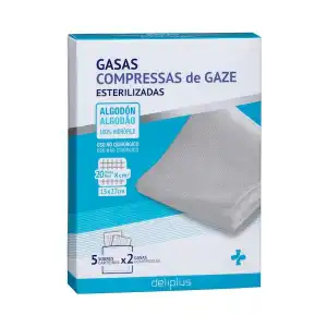 Gasas esterilizadas de algodón 100% Deliplus Caja 10 ud