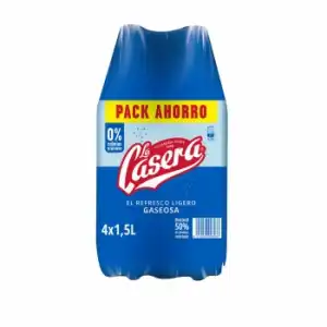 Gaseosa La Casera cero calorías pack de 4 botellas de 1,5 l.