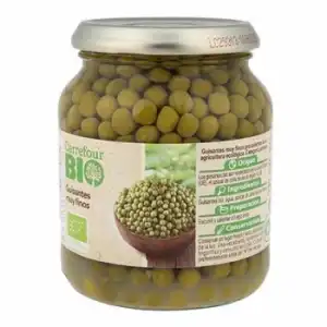 Guisantes extra finos ecológico Carrefour Bio 230 g.