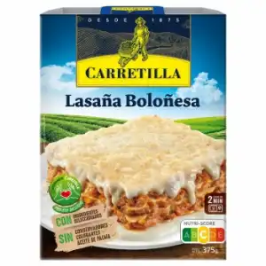 Lasaña boloñesa Carretilla sin aceite de palma 375 g.