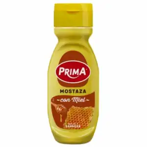 Mostaza dulce con miel Prima sin gluten envase 285 g.