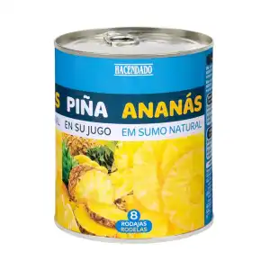 Piña en su jugo Videca rodaja grande Bote 0.822 kg