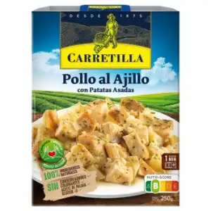 Pollo al ajillo con patatas asadas Carretilla sin gluten sin aceite de palma 250 g.