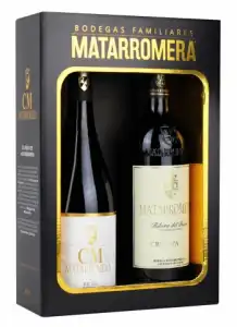 Estuche de 2 botella de vino tinto crianza Matarromera D.O. Ribera del Duero 75 cl. + D.O. Ca. Rioja 75 cl.