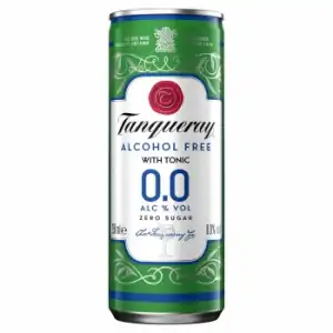 Gin&Tonic 0,0 London dry Tanqueray sin alcohol lata 250 ml.