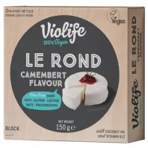 Preparado de aceite de coco sabor camembert Le Rond Violife sin gluten y sin lactosa 150 ml.