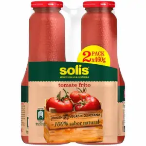 Tomate frito Solís sin gluten pack 2 tarros de 460 g.