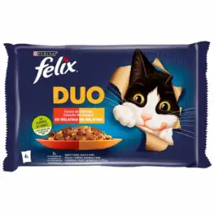 Gelatina selección de carnes para gatos Felix Duo Purina 4 sobres