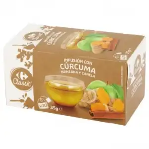 Infusión de cúrcuma en bolsitas Classic Carrefour 20 ud.