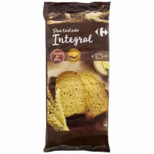 Pan tostado integral Carrefour 720 g.