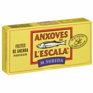 Filetes de anchoa en aceite de oliva Anxoves de L ́Escala 30 g.