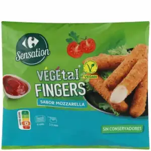 Fingers vegetal sabor mozzarella Sensation Carrefour 275 g.